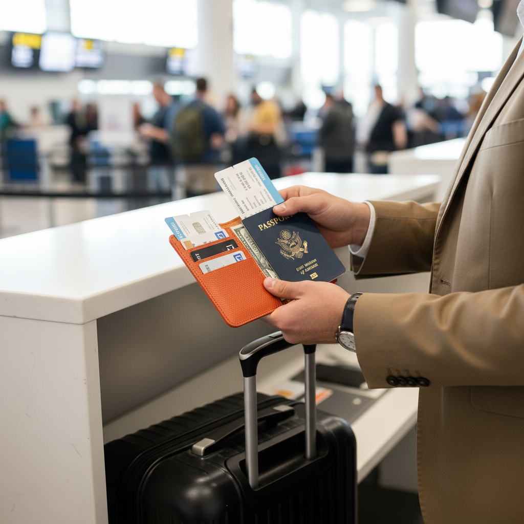 Leather Modern Passport Holder